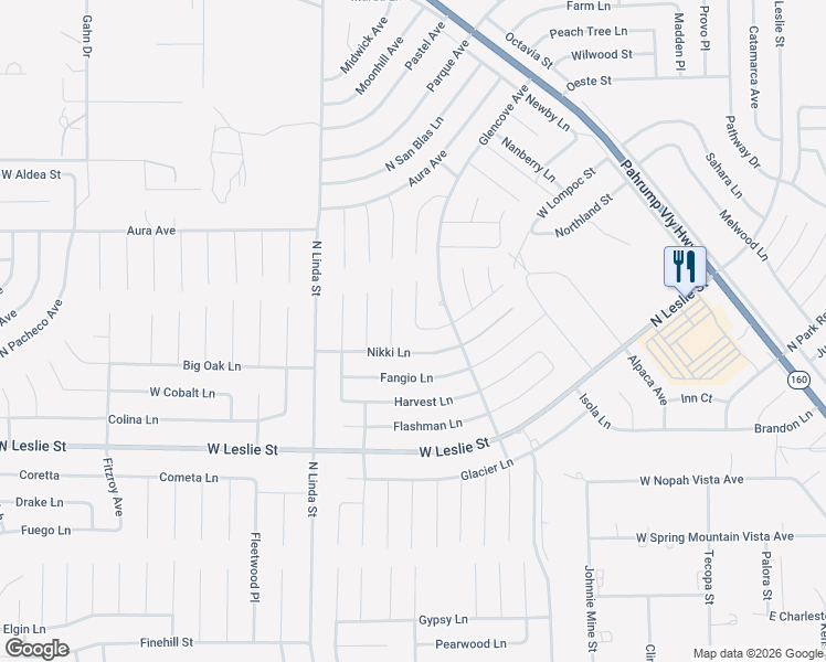 map of restaurants, bars, coffee shops, grocery stores, and more near 771 Capa Lane in Pahrump