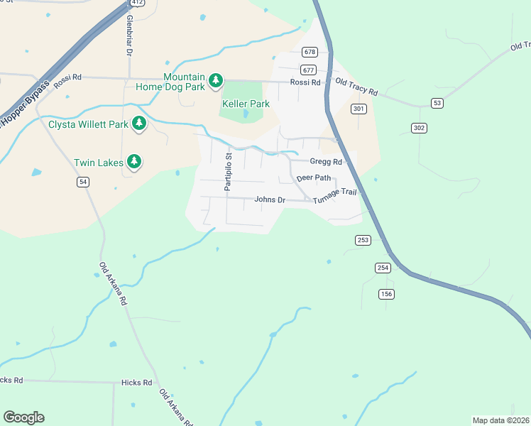 map of restaurants, bars, coffee shops, grocery stores, and more near 3340 Partipilo Street in Mountain Home