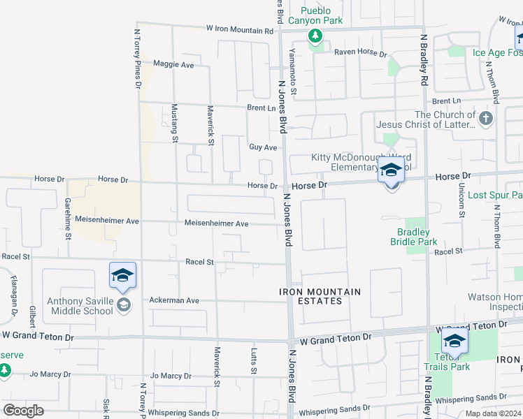 map of restaurants, bars, coffee shops, grocery stores, and more near 6120 Matisse Avenue in Las Vegas
