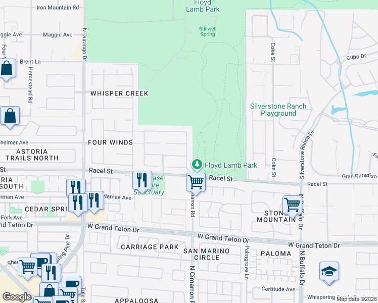 map of restaurants, bars, coffee shops, grocery stores, and more near 8234 Moapa Water Street in Las Vegas