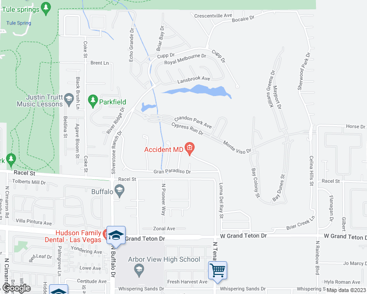 map of restaurants, bars, coffee shops, grocery stores, and more near 7308 Fairwind Acres Place in Las Vegas