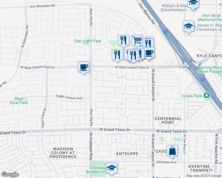 map of restaurants, bars, coffee shops, grocery stores, and more near 9964 Celestial Cliffs Avenue in Las Vegas