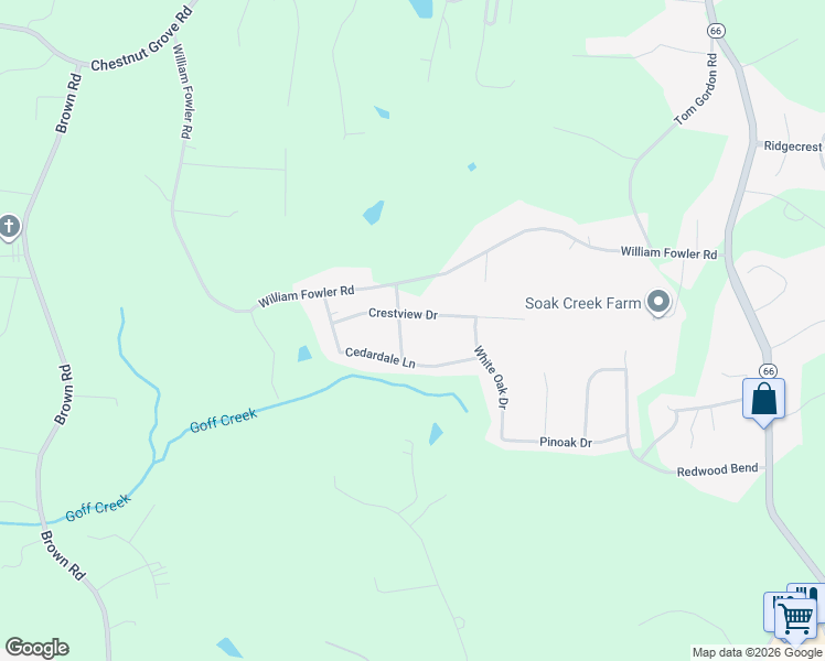 map of restaurants, bars, coffee shops, grocery stores, and more near 209 Crestview Drive in King