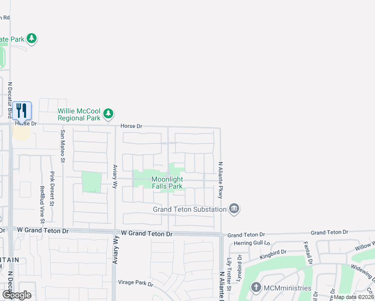 map of restaurants, bars, coffee shops, grocery stores, and more near 3836 Kettle Falls Avenue in North Las Vegas