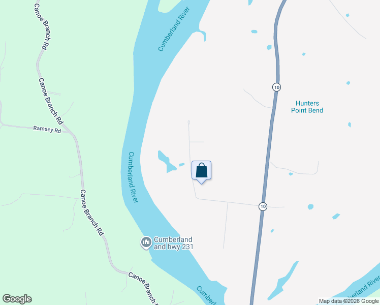 map of restaurants, bars, coffee shops, grocery stores, and more near Riverview Estates Lane in Castalian Springs