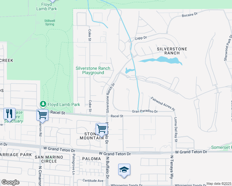 map of restaurants, bars, coffee shops, grocery stores, and more near 8316 Broad Peak Drive in Las Vegas
