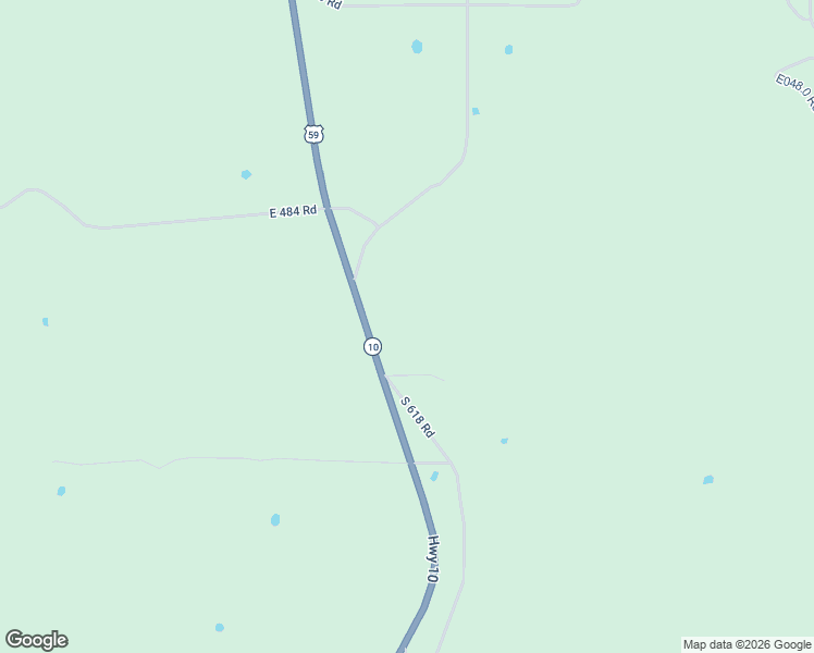 map of restaurants, bars, coffee shops, grocery stores, and more near 48533 South 620 Road in Jay