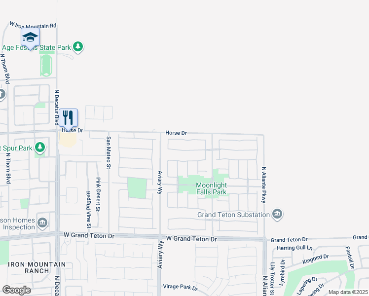 map of restaurants, bars, coffee shops, grocery stores, and more near 4120 Lower Saxon Avenue in North Las Vegas
