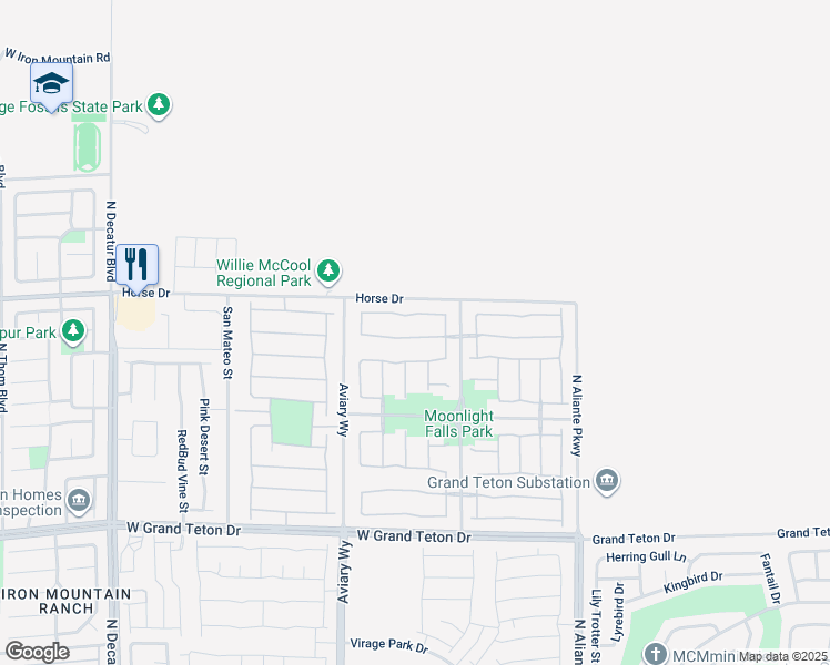 map of restaurants, bars, coffee shops, grocery stores, and more near 4108 Lower Saxon Avenue in North Las Vegas