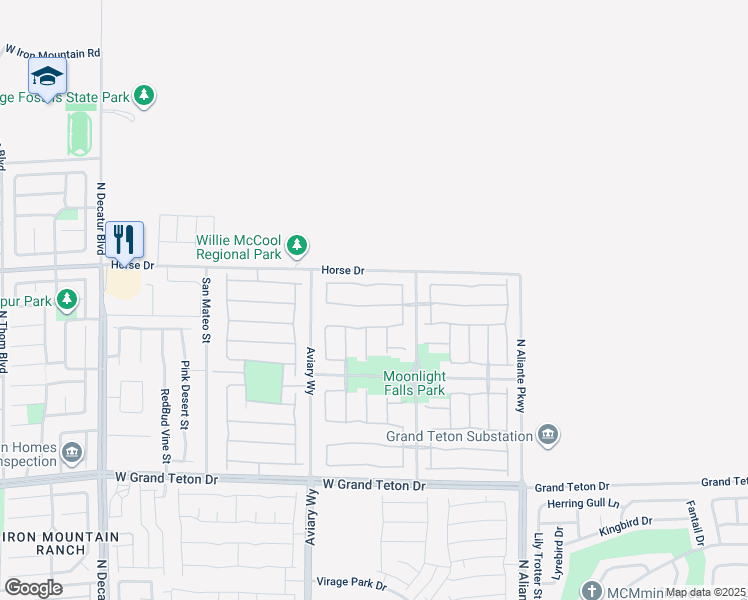 map of restaurants, bars, coffee shops, grocery stores, and more near 4108 Lower Saxon Avenue in North Las Vegas