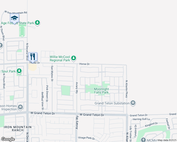 map of restaurants, bars, coffee shops, grocery stores, and more near 4108 Lower Saxon Avenue in North Las Vegas