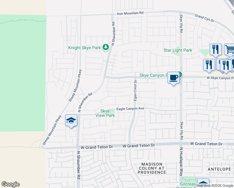 map of restaurants, bars, coffee shops, grocery stores, and more near 10432 Skye Arroyo Avenue in Las Vegas