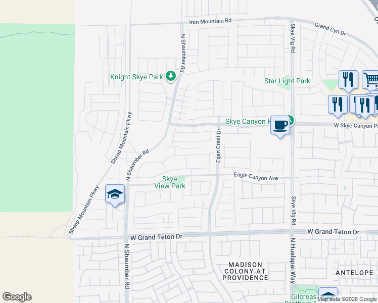map of restaurants, bars, coffee shops, grocery stores, and more near 10456 Skye Arroyo Avenue in Las Vegas