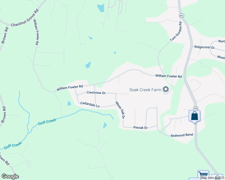 map of restaurants, bars, coffee shops, grocery stores, and more near 229 Crestview Drive in King