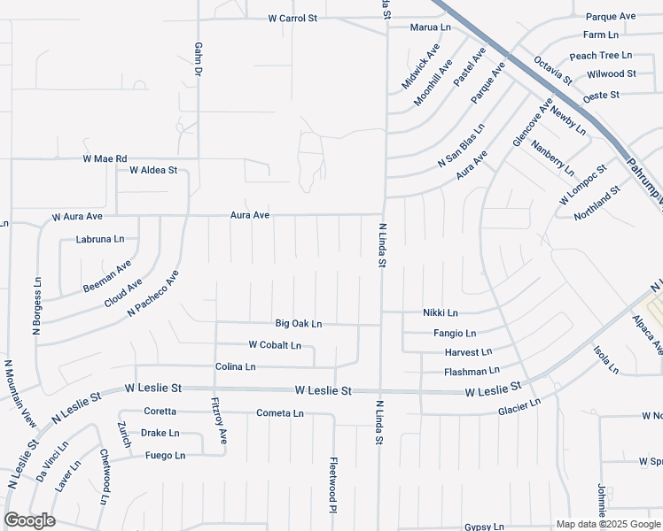 map of restaurants, bars, coffee shops, grocery stores, and more near North Fleetwood Place in Pahrump