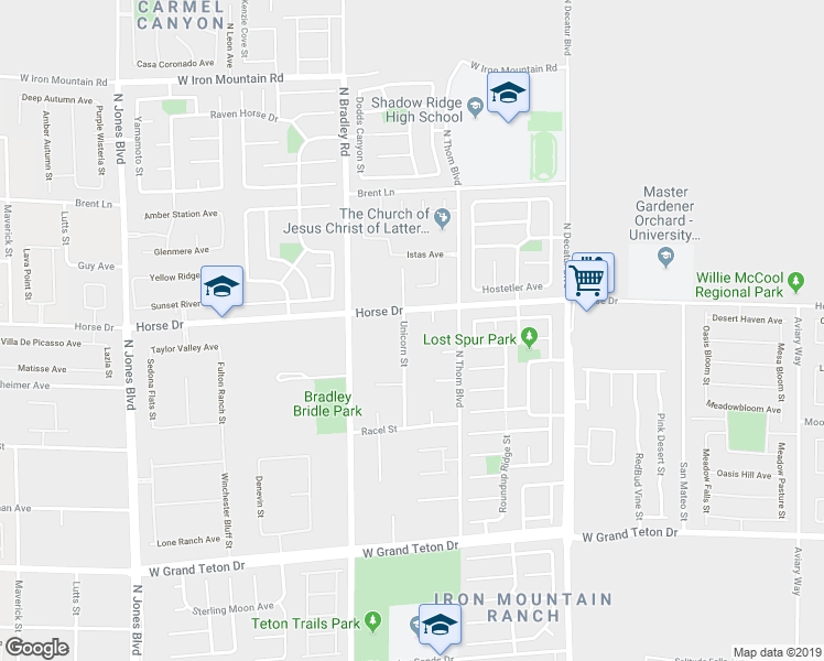 map of restaurants, bars, coffee shops, grocery stores, and more near 8370 Unicorn Street in Las Vegas