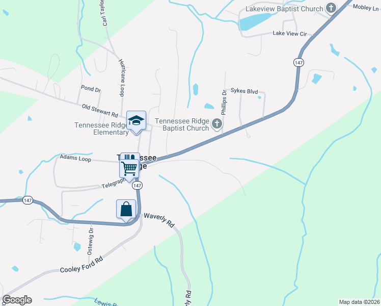 map of restaurants, bars, coffee shops, grocery stores, and more near 1750 North Main Street in Tennessee Ridge
