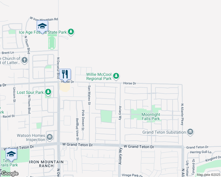 map of restaurants, bars, coffee shops, grocery stores, and more near 4333 Desert Haven Avenue in North Las Vegas