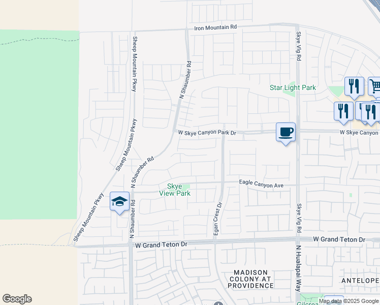 map of restaurants, bars, coffee shops, grocery stores, and more near 10463 Vanhoy Crest Avenue in Las Vegas