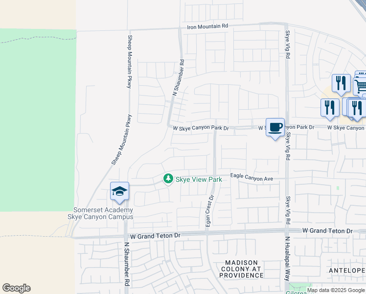 map of restaurants, bars, coffee shops, grocery stores, and more near 10463 Vanhoy Crest Avenue in Las Vegas