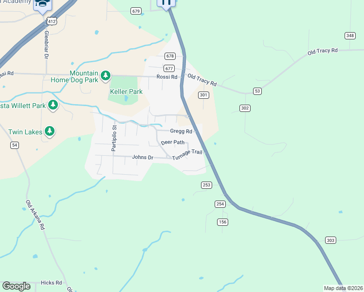 map of restaurants, bars, coffee shops, grocery stores, and more near 3220 Turnage Trail in Mountain Home
