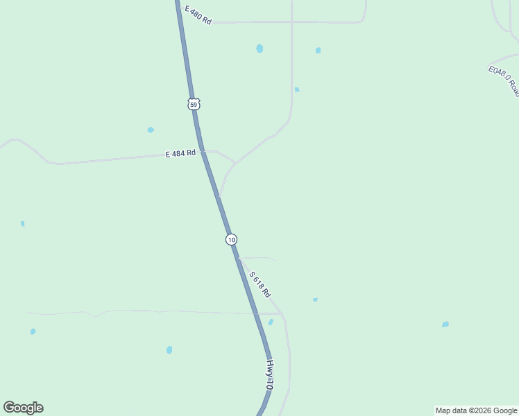 map of restaurants, bars, coffee shops, grocery stores, and more near 48533 South 620 Road in Jay