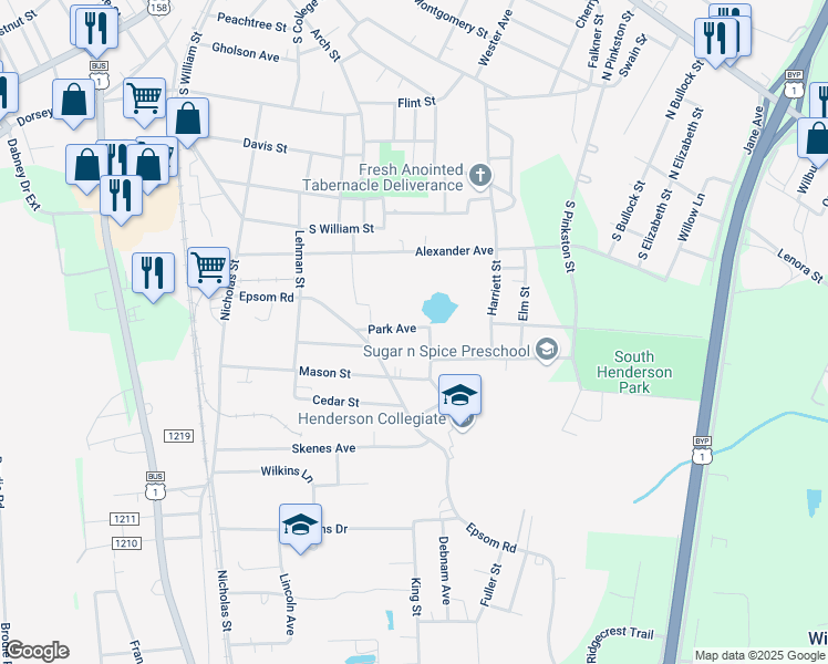 map of restaurants, bars, coffee shops, grocery stores, and more near 993 Park Avenue in Henderson