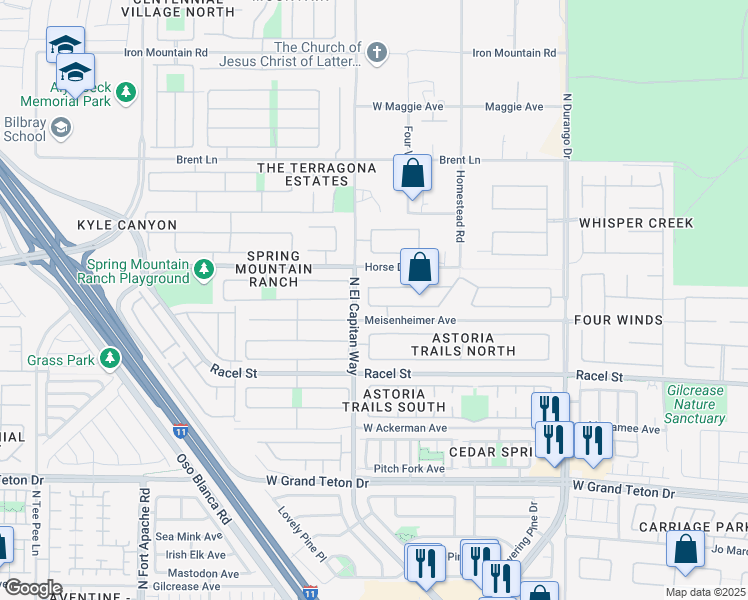 map of restaurants, bars, coffee shops, grocery stores, and more near 8728 Burning Hide Avenue in Las Vegas