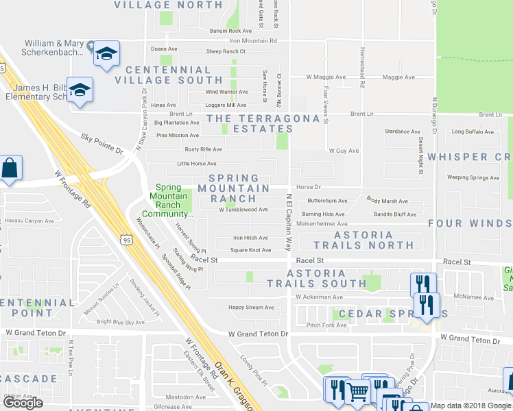 map of restaurants, bars, coffee shops, grocery stores, and more near 8908 West Tumblewood Avenue in Las Vegas