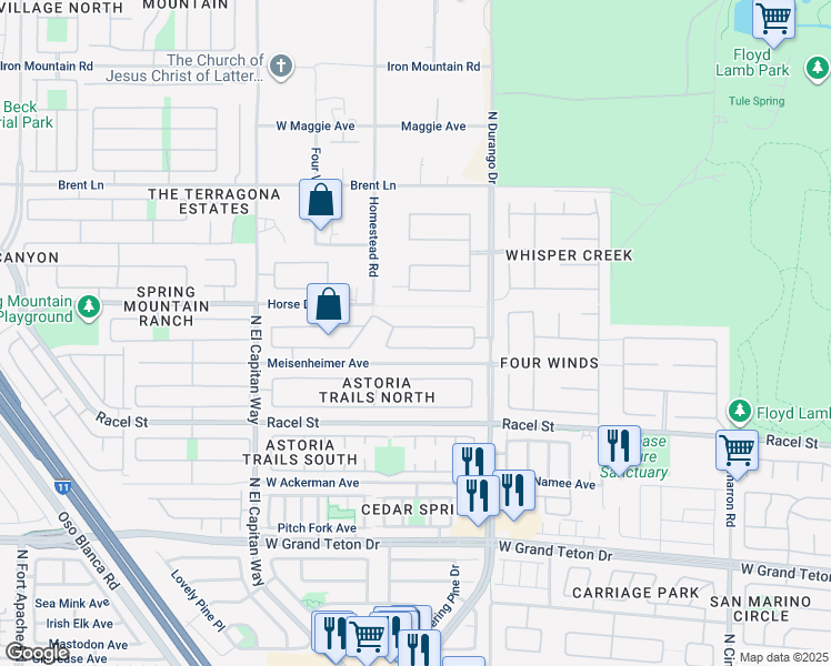 map of restaurants, bars, coffee shops, grocery stores, and more near 8509 Brody Marsh Avenue in Las Vegas