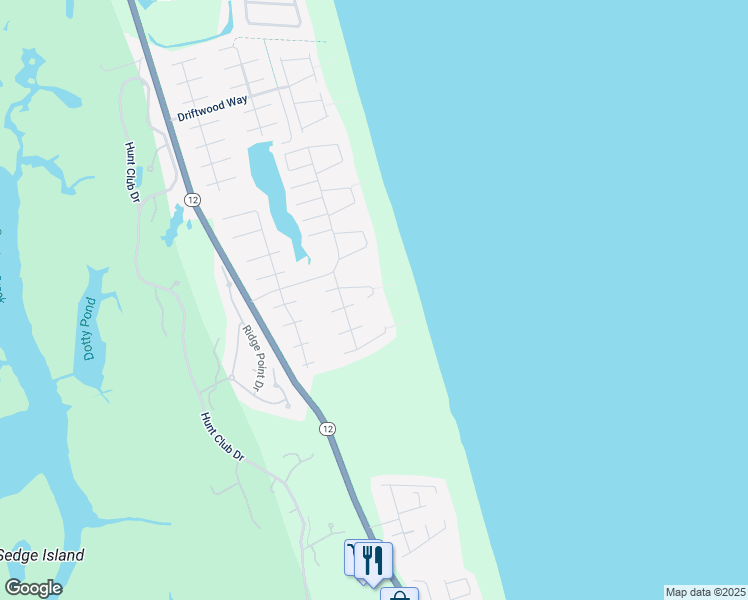 map of restaurants, bars, coffee shops, grocery stores, and more near 603 Skimmer Arch in Corolla