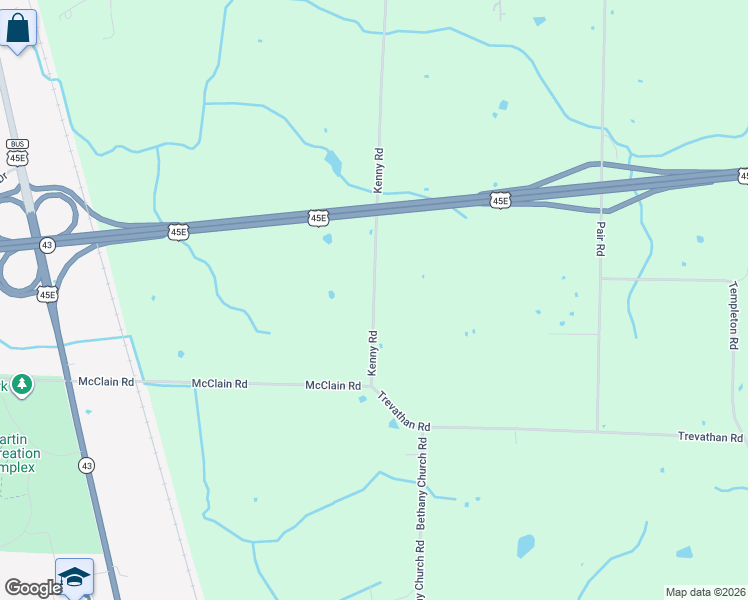 map of restaurants, bars, coffee shops, grocery stores, and more near 470 Kenny Road in Martin