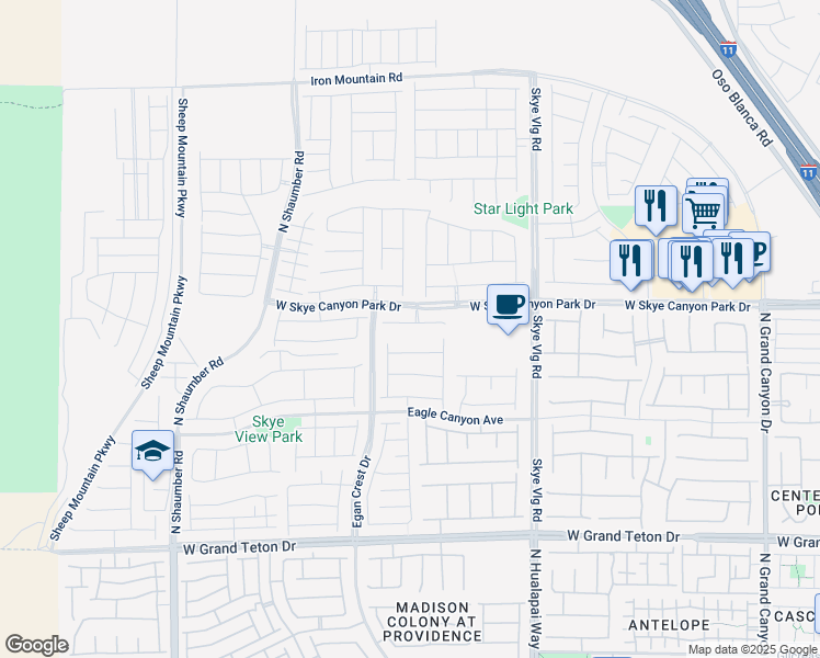 map of restaurants, bars, coffee shops, grocery stores, and more near 10316 Midnight Meteor Avenue in Las Vegas