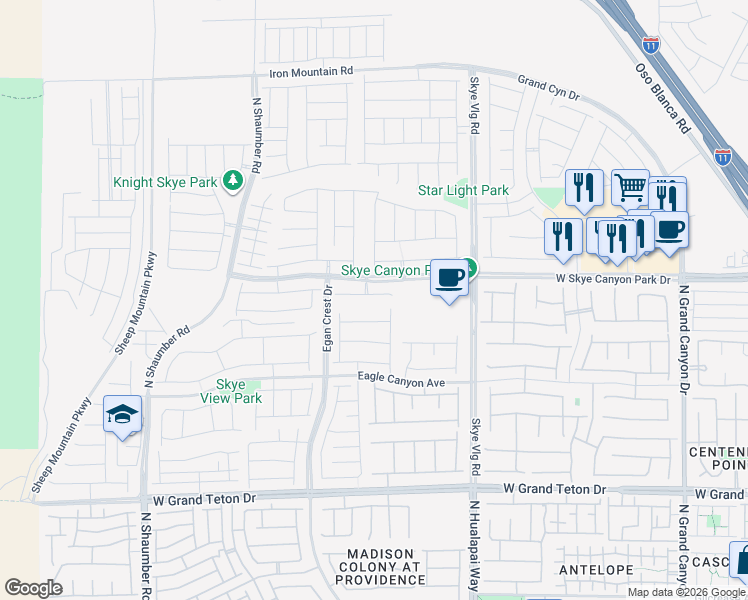 map of restaurants, bars, coffee shops, grocery stores, and more near 10271 Ansley Bay Avenue in Las Vegas