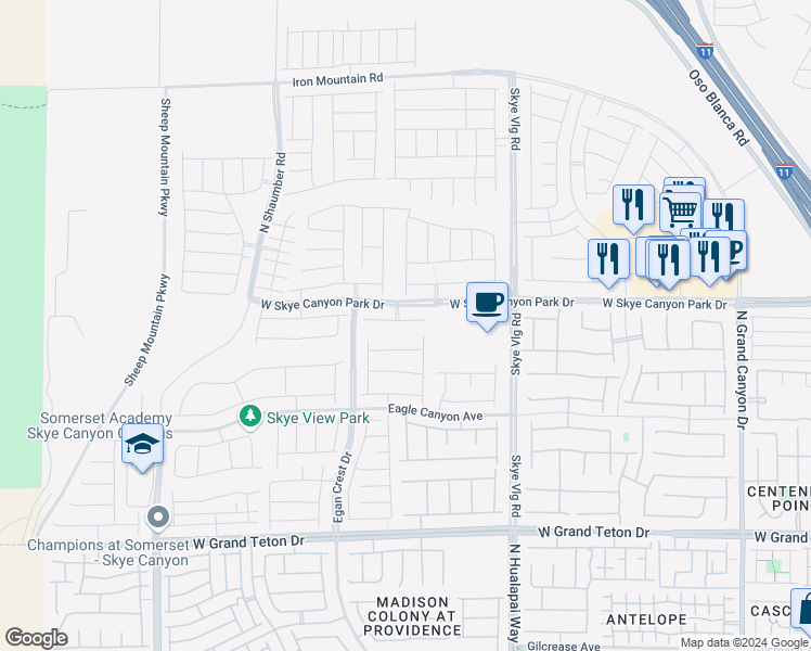 map of restaurants, bars, coffee shops, grocery stores, and more near 10271 Ansley Bay Avenue in Las Vegas