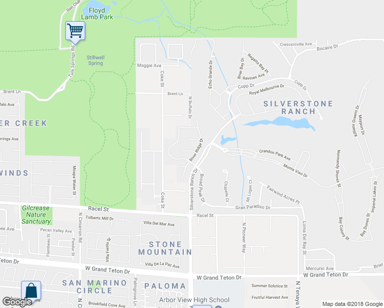 map of restaurants, bars, coffee shops, grocery stores, and more near 7597 Grove Acre Court in Las Vegas