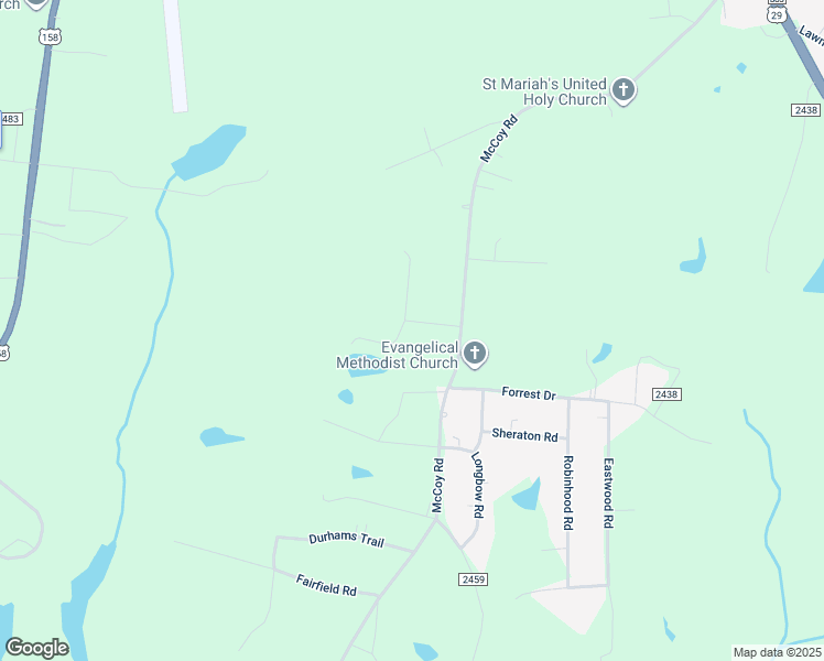 map of restaurants, bars, coffee shops, grocery stores, and more near 401 Farmington Drive in Reidsville