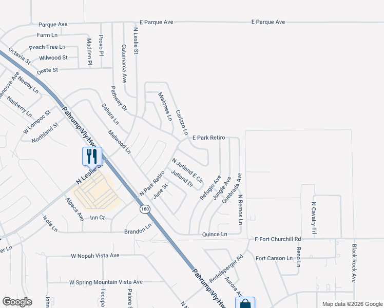 map of restaurants, bars, coffee shops, grocery stores, and more near 6370 Wedgewood Street in Pahrump