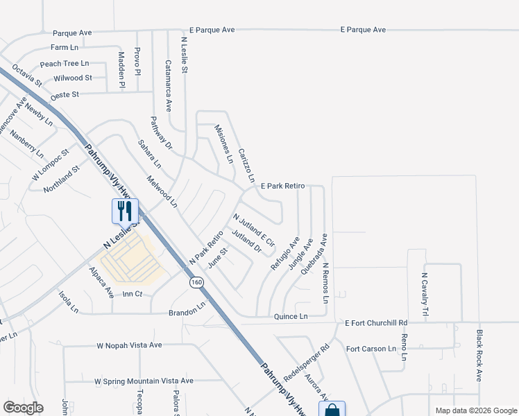 map of restaurants, bars, coffee shops, grocery stores, and more near 6370 Wedgewood Street in Pahrump