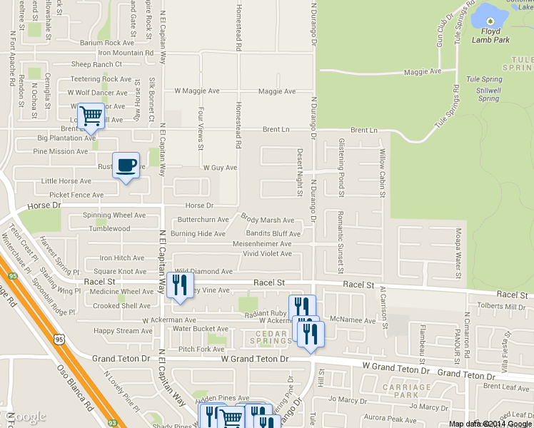 map of restaurants, bars, coffee shops, grocery stores, and more near 8492 Brody Marsh Avenue in Las Vegas