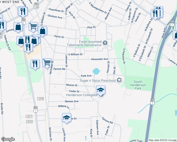 map of restaurants, bars, coffee shops, grocery stores, and more near 993 Park Avenue in Henderson