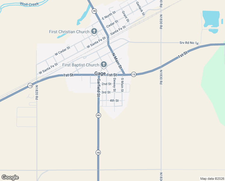 map of restaurants, bars, coffee shops, grocery stores, and more near 206 South Dewey Street in Gage