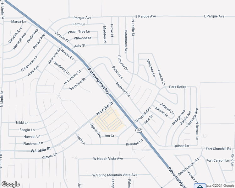 map of restaurants, bars, coffee shops, grocery stores, and more near 6461 Nevada 160 in Pahrump