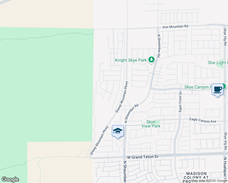 map of restaurants, bars, coffee shops, grocery stores, and more near Puli Drive in Las Vegas