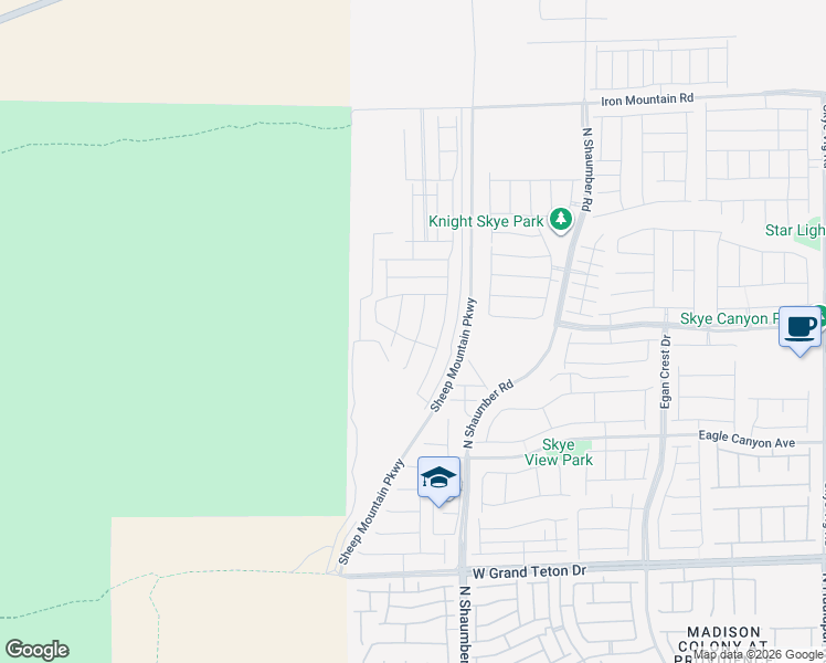 map of restaurants, bars, coffee shops, grocery stores, and more near Puli Drive in Las Vegas