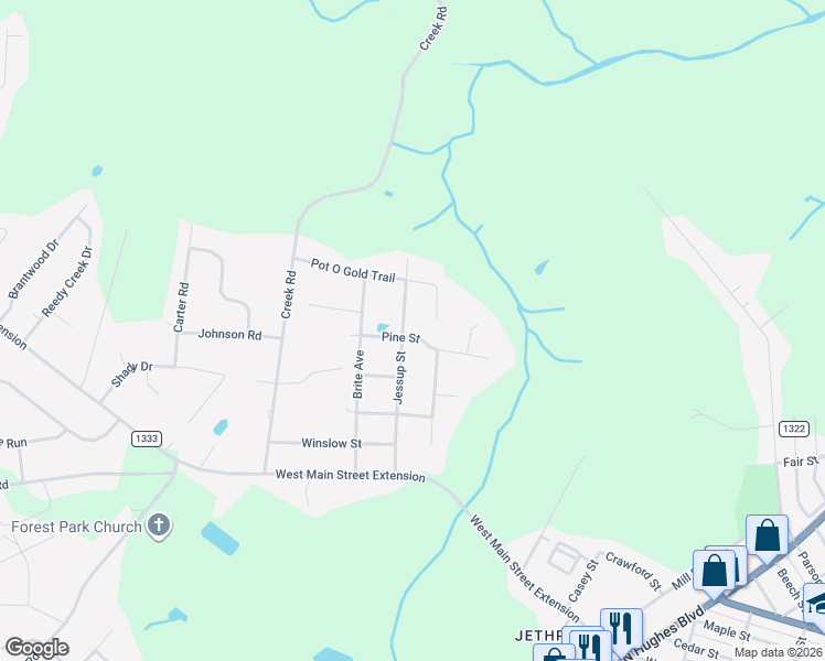 map of restaurants, bars, coffee shops, grocery stores, and more near 1700 Pine Street in Elizabeth City