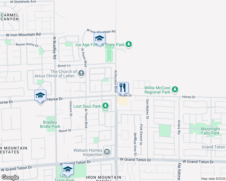 map of restaurants, bars, coffee shops, grocery stores, and more near in North Las Vegas