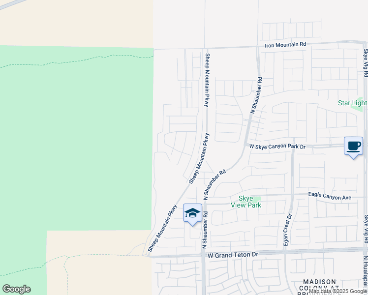 map of restaurants, bars, coffee shops, grocery stores, and more near Tanton Ridge Street in Las Vegas