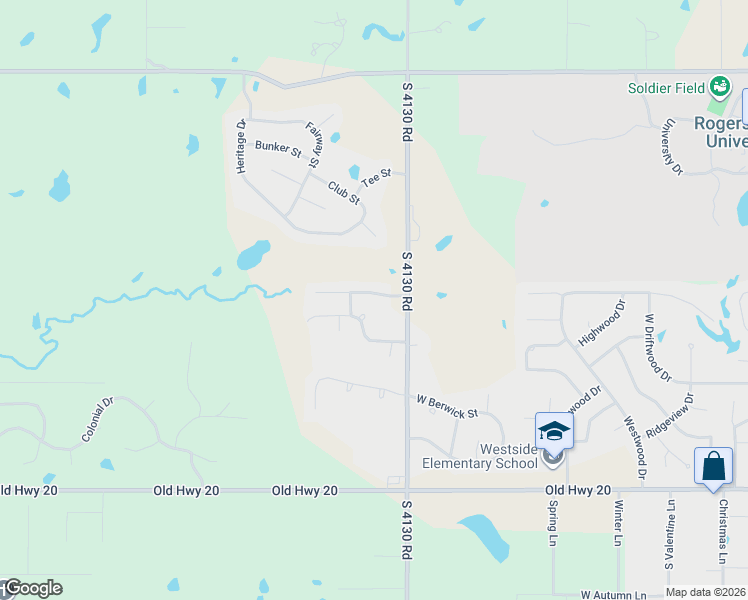 map of restaurants, bars, coffee shops, grocery stores, and more near 3206 Heritage Hills Parkway in Claremore