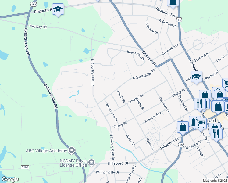 map of restaurants, bars, coffee shops, grocery stores, and more near 213 Maplewood Street in Oxford